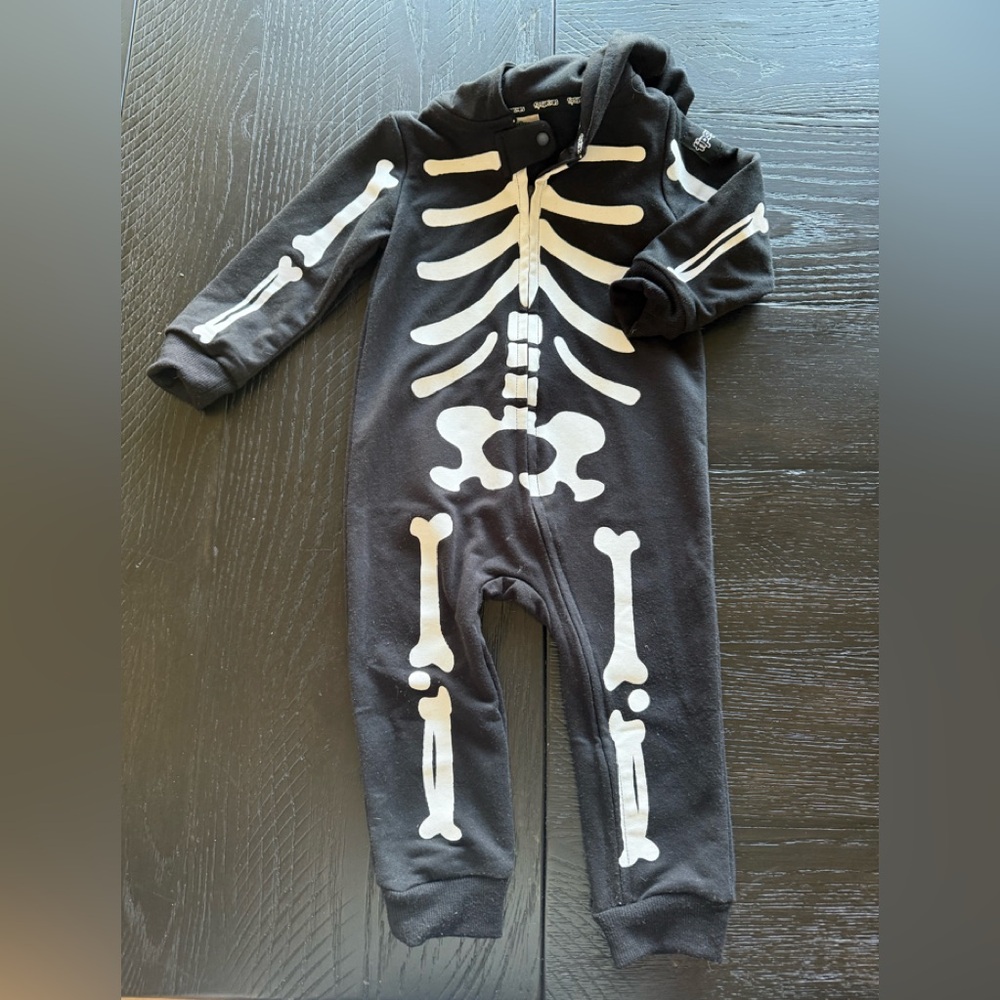 Tipsy Elves Black Skeleton Baby Onesie